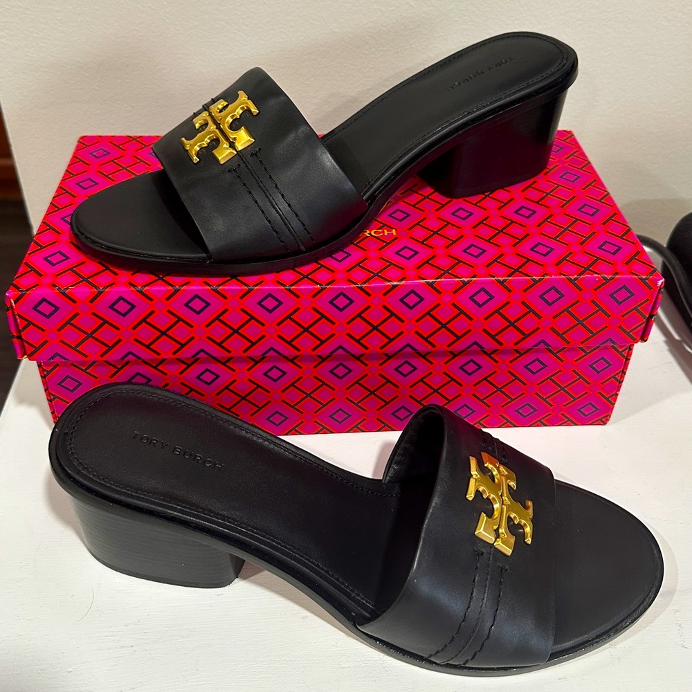 Tory Burch Everly Block Heel- Perfect Black Size 11